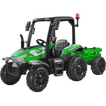 Mamido elektrický traktor s přívěsem BLT zelená