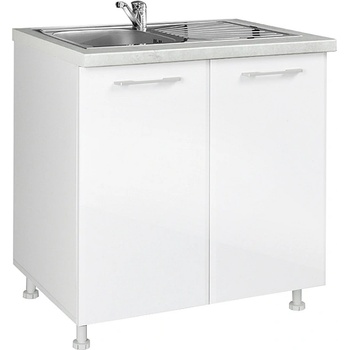 Matis Кухненски шкаф долен за мивка in mdf d80 s бял гланц