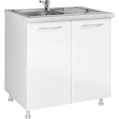 Matis Кухненски шкаф долен за мивка in mdf d80 s бял гланц