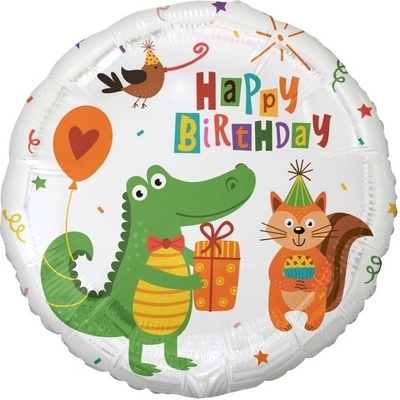 GoDan Balonek fóliový Happy Birthday krokodýl 45 cm