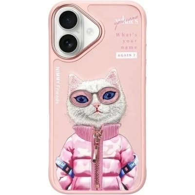 Nimmy Калъф Nimmy Cool&Cute 2.0 Cat за iPhone 16 - розов (6971080319426)