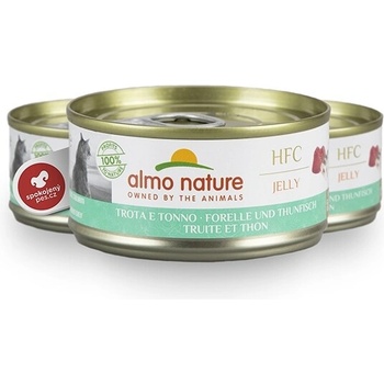 Almo Nature Cat HFC Jelly pstruh a tuniak 5 x 70 g