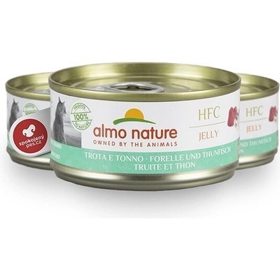 Almo Nature Cat HFC Jelly pstruh a tuniak 5 x 70 g
