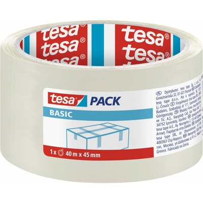 Tesa Balicí páska BASIC, základní, transparentní, 40 m x 45 mm