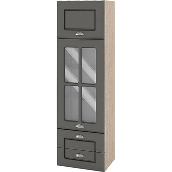 Image 1 of ИРИМ Горен колонен кухненски шкаф витрина Сити МФ-Цимент мат-06-101 40 см