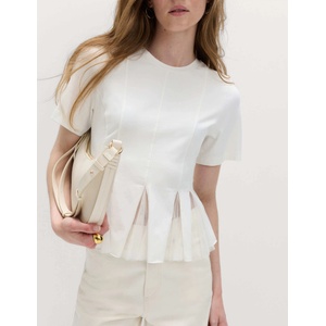 Marks & Spencer Топ на воротник със висок дял памук Marks & Spencer бял Marks & Spencer | Byal | ЖЕНИ | 8 REG