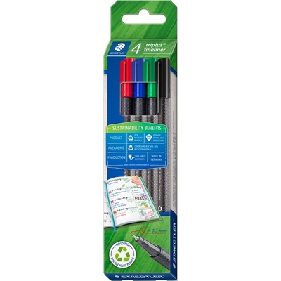 STAEDTLER Комплект тънкописци Staedtler 334 rPP, 4 цвята (31926-А)