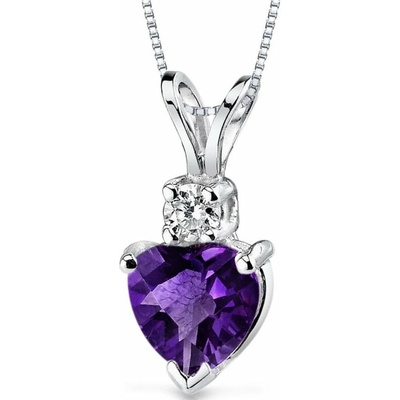Eppi Ametystové srdce ve zlatém přívěsku s diamantem Dorevie P34415