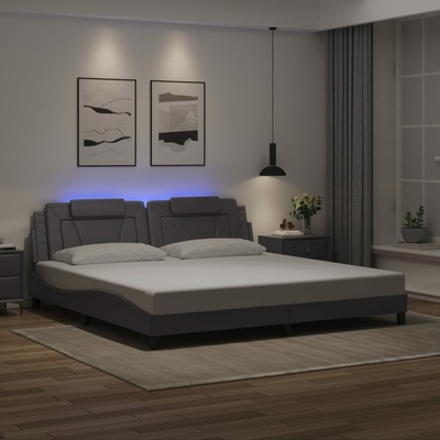 vidaXL 11461.3214046 Rám postele Viana s LED bez matrace šedý