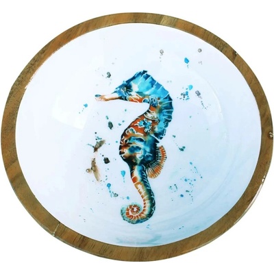SEA Club Mísa - Mořský koník, mangové dřevo se smaltem 20 x 7,5 cm