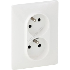 Legrand 753186 - Домашен контакт VALENA LIFE 250V/16A 2x2P+T бял (SM753186)