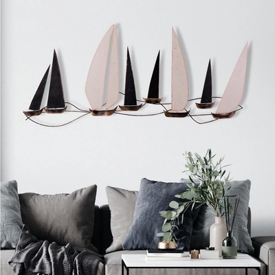 Asir | Nástenná dekorácia 52x117 cm plachetnica kov | AS1487