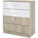 Bogdan Furniture I Скрин с 4 чекмеджета Mod 3003, Сонама Арвен/Бал гланц