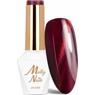 Hybridní lak MOLLYNAILS 8g LED/UV Gel Polish Cat Eye Red červený č. 234