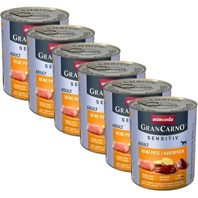 Animonda GranCarno Sensitiv Adult Turkey s bramborami 6 x 800 g