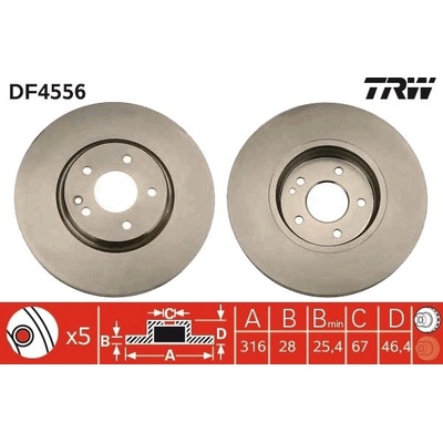Brzdový kotúč TRW DF4556