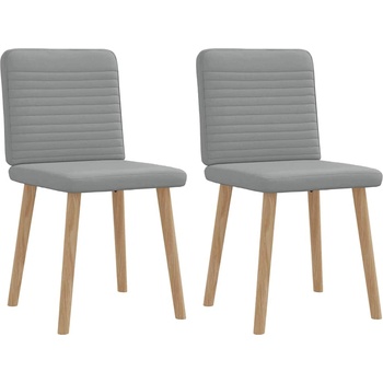 vidaXL Трапезни столове, 2 бр, светлосиви, текстил (4101144)