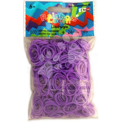 Rainbow Loom Gumičky Lila 600 kusov svetlofialové