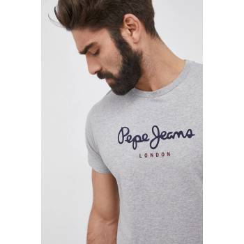 Pepe Jeans Памучна тениска Pepe Jeans Eggo в меланж на сиво (PM508208.933)