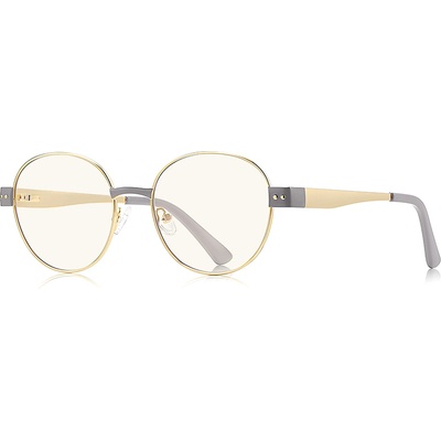 Techsuit Очила за компютър Techsuit Anti-Blue Light Glasses Reflex PC (3175) - дамски, кръгли - Златист / Светлосив