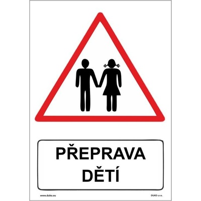 DUKO PŘEPRAVA DĚTÍ Formát: 210 x 297 mm, Materiál: samolepící vinylová fólie