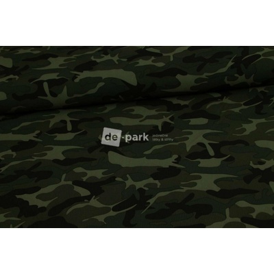 de-park Kalhotový pružný softshell - Maskáč - army khaki
