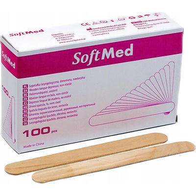 SoftMed SoftMed ENT drevené špachtle nesterilné 100 ks.