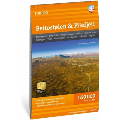 Turkart Beitostolen & Filefjell - turistická mapa 1:50.000