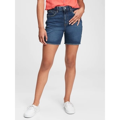 Gap dětské kraťasy teen denim sky high rise midi shorts with Washwell Holky šedá