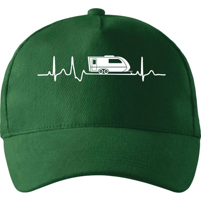 EKG karavan so zahnutým šiltom a látkovou sponou Fľaškovozelená