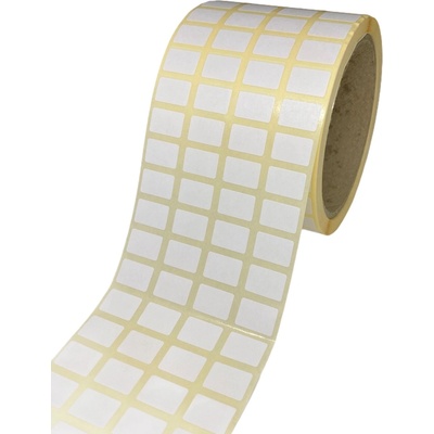Papierová Etiketa 15 mm x 10 mm, 4 - Produkcia, Pololesklý papier, Biela, Dutinka 76 mm, 5000 ks/kotúč, Permanentné lepidlo, Priemer kotúča 97 mm