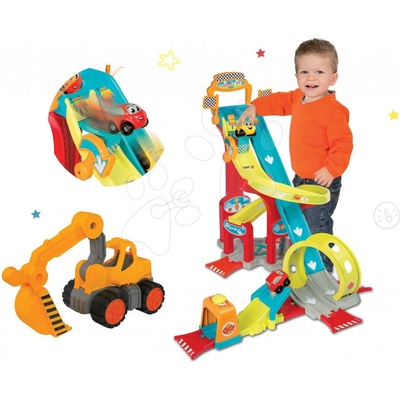 Smoby set elektronická autodráha Mega Jump Vroom Planet transportér a bagr