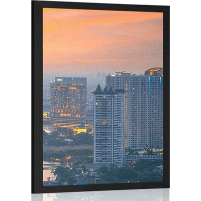 Plakát západ slunce ve městě Bangkok - 40x60 no frame
