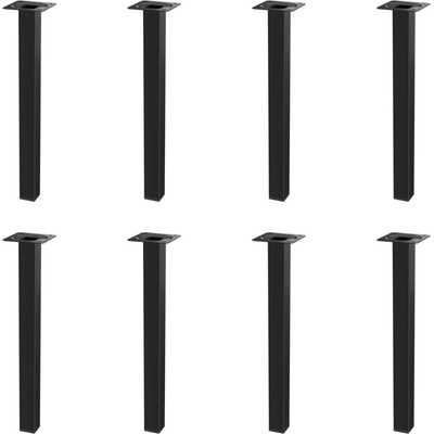 Walteco Nábytková noha hranatá 25x25x300 mm čierna 4 ks 50161BP1