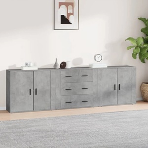 vidaXL Сайдборди, 3 бр, бетонно сиви, инженерно дърво (3185403)