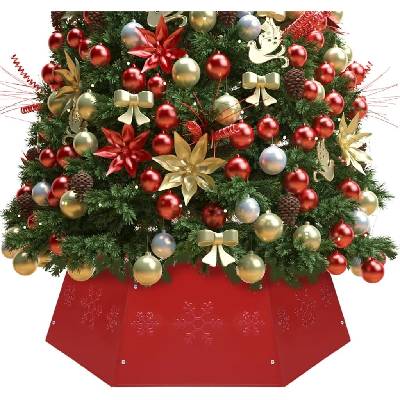 vidaXL Podložka pod vánoční stromek Ø 68 x 25 cm [331305] Barva: Červená