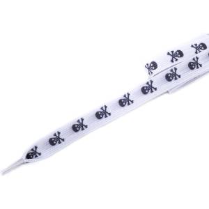 Tobby skull / Детски плоски еластични връзки за обувки - бели 95 см (040638)