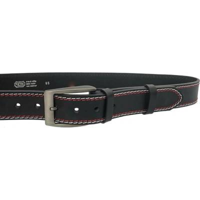 Belts 504-60-2PR-BČV kožený opasek černý