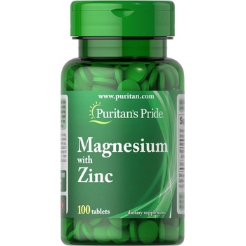 Image 1 of Puritan's Pride Magnesium + Zinc, 100 Tablets