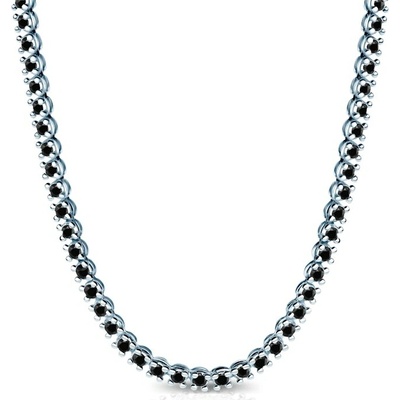 Savicki Náhrdelník biele zlato, čierne diamanty SAV-N-TENIS-40CM-38SZ-25K-585-CZD-B