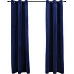 vidaXL 134828 Blackout Curtains with Rings 2 pcs Navy Blue 37"x63" Velvet (US only) - Untranslated (134828)