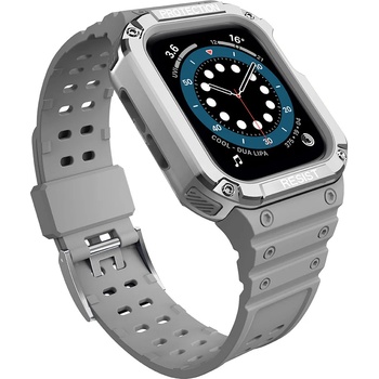 HQWear Комплект каишка + кейс HQWear за Apple Watch 7/6/5/4/3/2 / SE (41/40/38mm), Сив (KXG0022758)