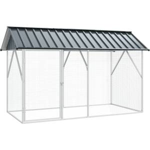 vidaXL Клетка за птици Антрацит 227 x 112 x 141 см (4100924)