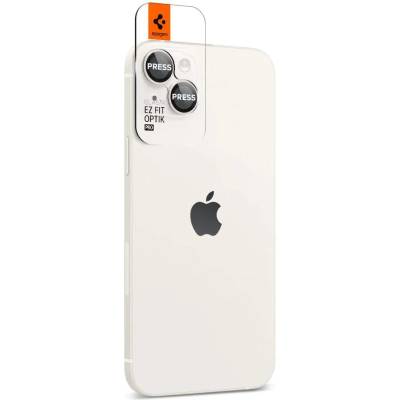 Spigen Optik Pro tR Ez Fit Lens Protector - 2 комплекта предпазни стъклени лещи за камерата на iPhone 14, iPhone 14 Plus (светлозлатист)
