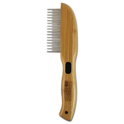 Bamboo Groom Rotating Pin Comb with 31 Rounded Pins - бамбуков гребен с обли въртящи се зъбци, за дългокосмести кучета и котки, размер 5, 4 см ширина х 21 см височина BG31PN