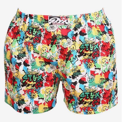 Styx Жълто-червени шарени дамски шорти за сън Styx с емотикони Styx | Zhalt | ЖЕНИ | S