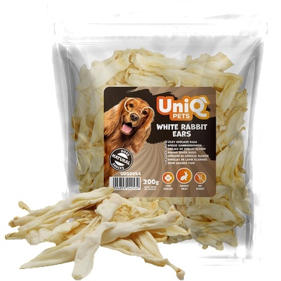 Uniq Pets Dog Snacks Rabbit Ears 300g - бели заешки уши за дъвчене