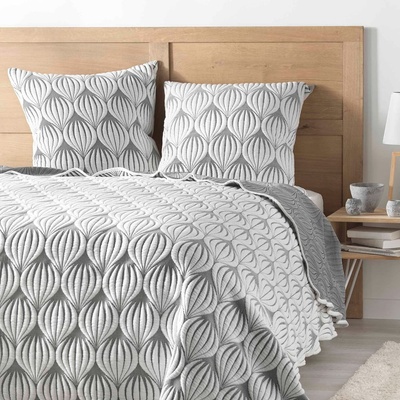 douceur d'intérieur Бяло/сиво комплект шалте и калъфка за възглавница от микрофибър 220x240 cm Faustine - douceur d'intérieur (1644859)