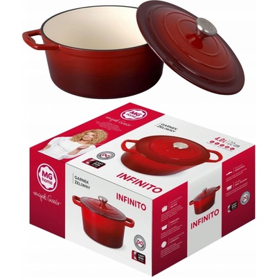 MG HOME Hrnec 4 l INFINITO 22 cm s poklicí / smaltovaný
