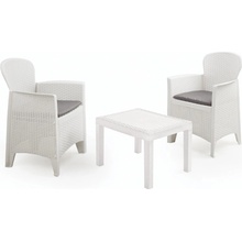 PROGARDEN Zahradní nábytek ratan AKITA sada 3 ks + polstry bílá